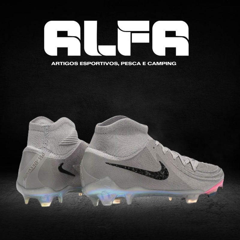 Chuteira Campo Nike Phantom Luna Elite FG Cinza + BRINDES EXCLUSIVOS