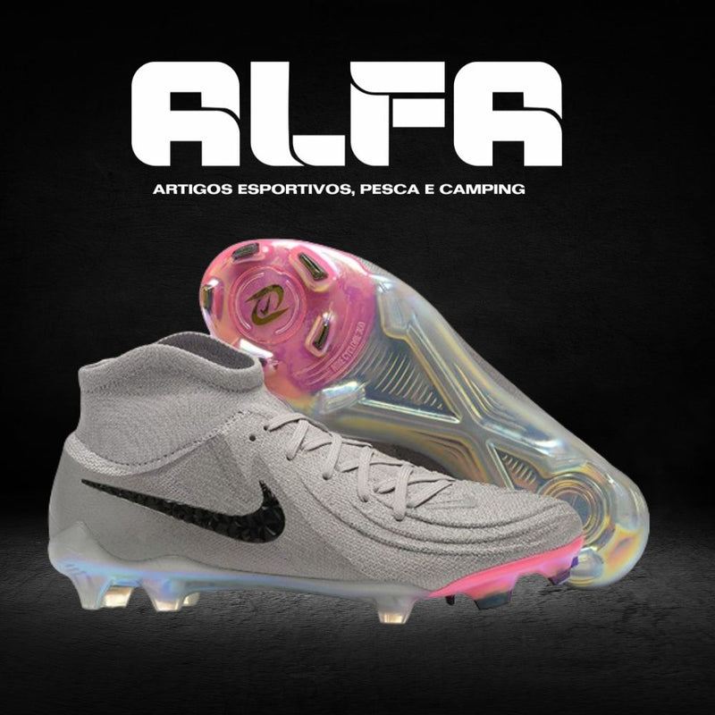 Chuteira Campo Nike Phantom Luna Elite FG Cinza + BRINDES EXCLUSIVOS