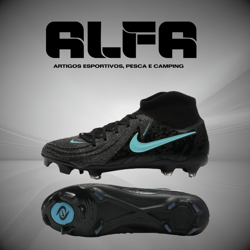 Chuteira Campo Nike Phantom Luna Elite FG Preta + BRINDES EXCLUSIVOS