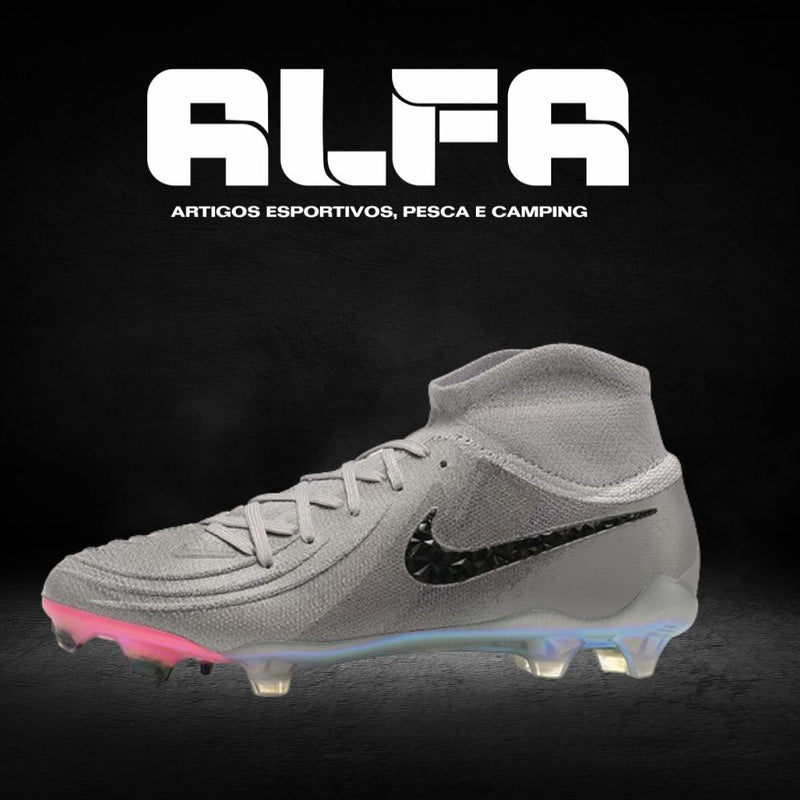 Chuteira Campo Nike Phantom Luna Elite FG Cinza + BRINDES EXCLUSIVOS