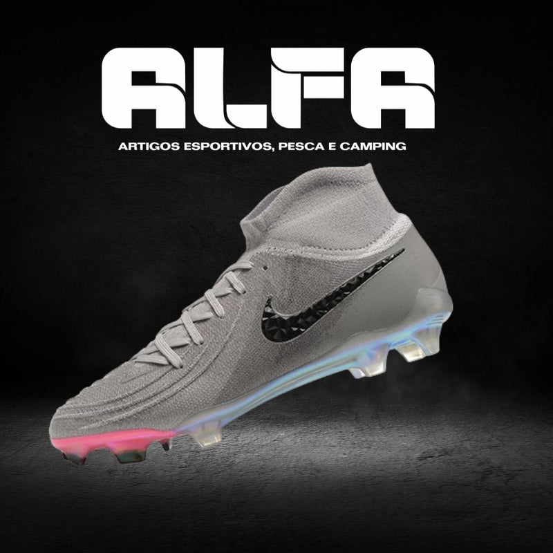 Chuteira Campo Nike Phantom Luna Elite FG Cinza + BRINDES EXCLUSIVOS