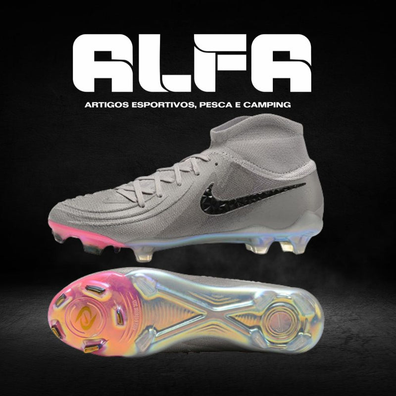 Chuteira Campo Nike Phantom Luna Elite FG Cinza + BRINDES EXCLUSIVOS