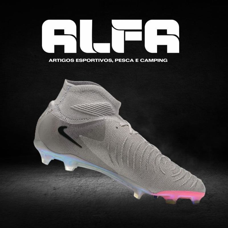 Chuteira Campo Nike Phantom Luna Elite FG Cinza + BRINDES EXCLUSIVOS