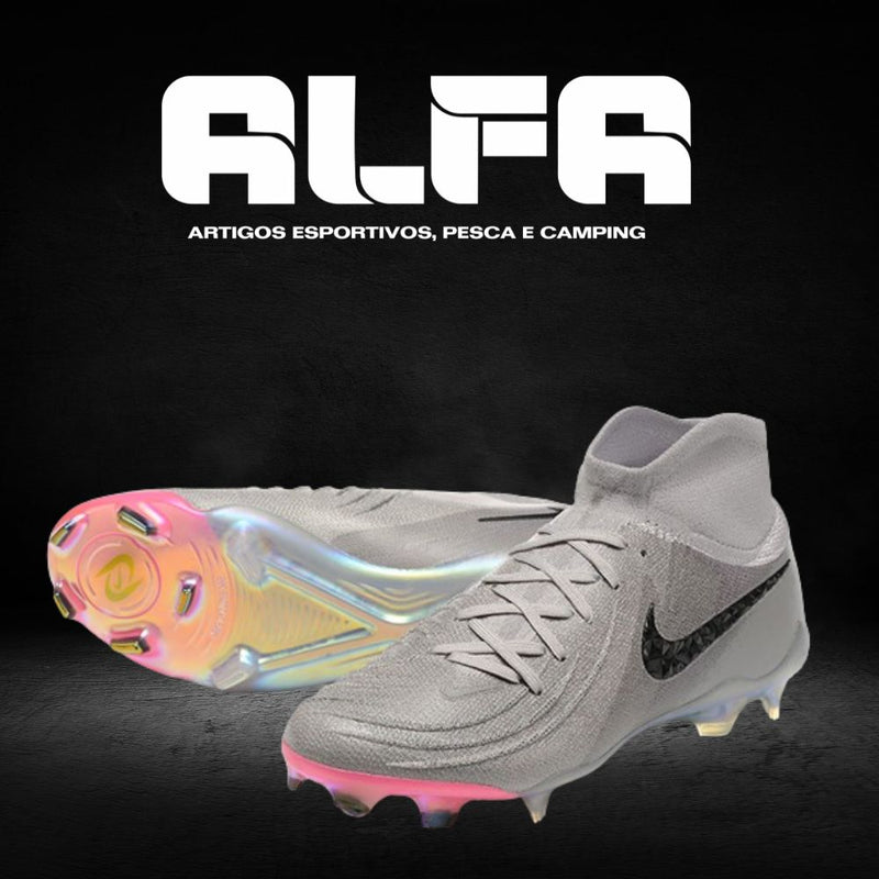 Chuteira Campo Nike Phantom Luna Elite FG Cinza + BRINDES EXCLUSIVOS