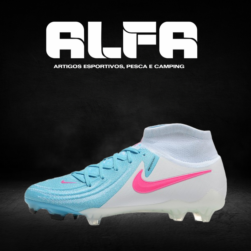 Chuteira Campo Nike Phantom Luna Elite FG Azul + BRINDES EXCLUSIVOS