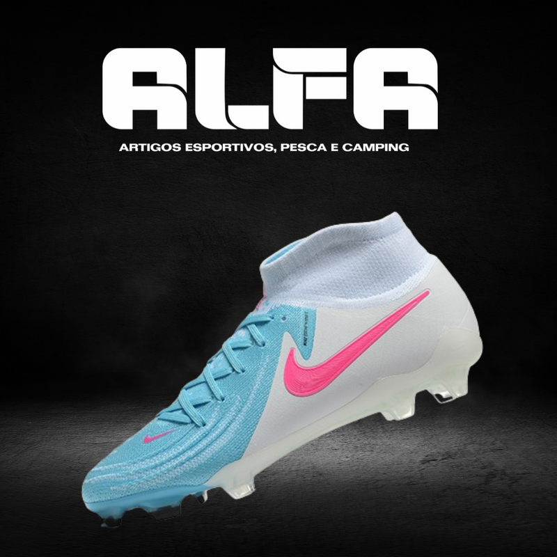 Chuteira Campo Nike Phantom Luna Elite FG Azul + BRINDES EXCLUSIVOS