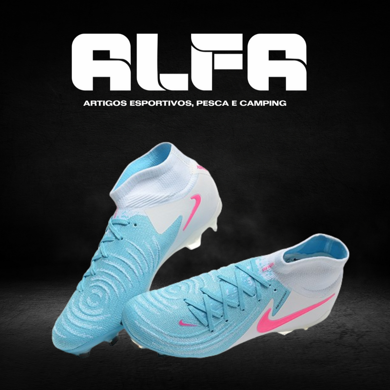 Chuteira Campo Nike Phantom Luna Elite FG Azul + BRINDES EXCLUSIVOS