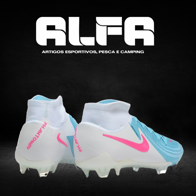 Chuteira Campo Nike Phantom Luna Elite FG Azul + BRINDES EXCLUSIVOS