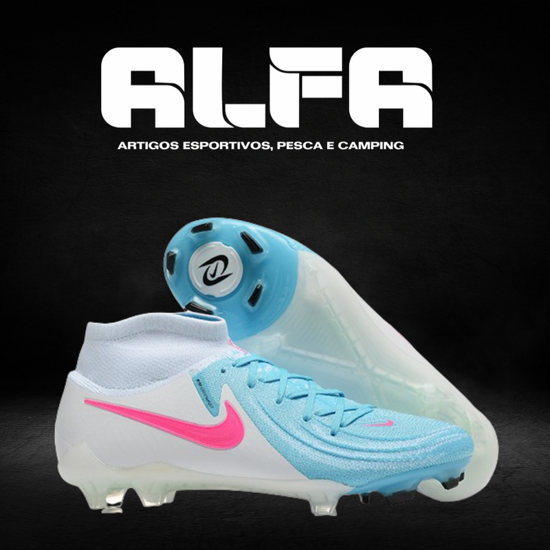 Chuteira Campo Nike Phantom Luna Elite FG Azul + BRINDES EXCLUSIVOS