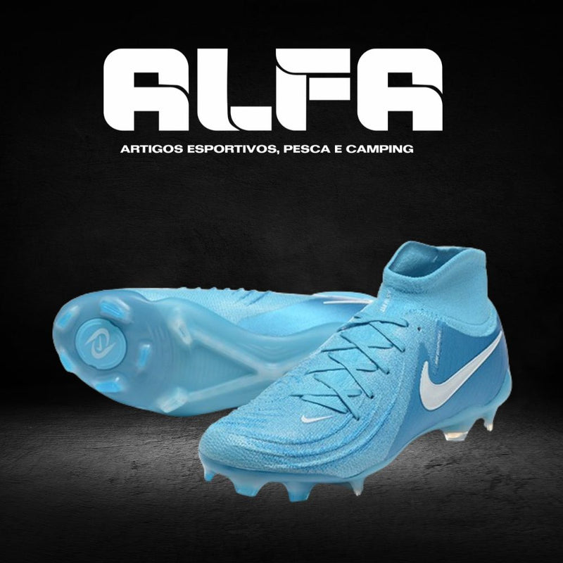 Chuteira Campo Nike Phantom Luna Elite FG Azul + BRINDES EXCLUSIVOS