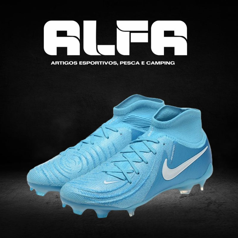 Chuteira Campo Nike Phantom Luna Elite FG Azul + BRINDES EXCLUSIVOS