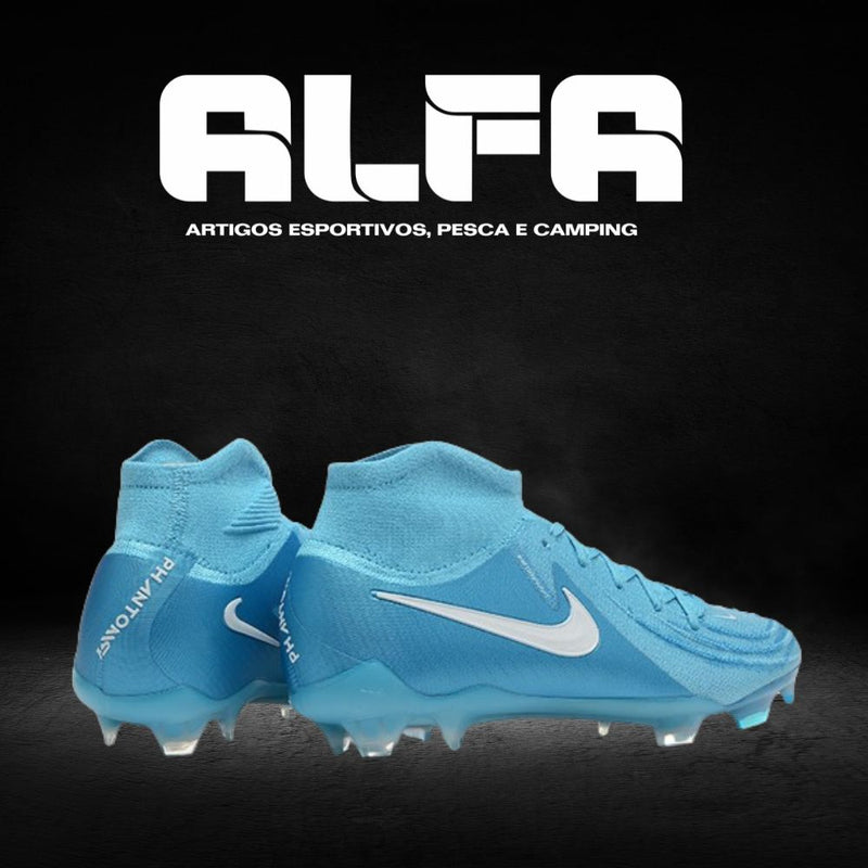 Chuteira Campo Nike Phantom Luna Elite FG Azul + BRINDES EXCLUSIVOS