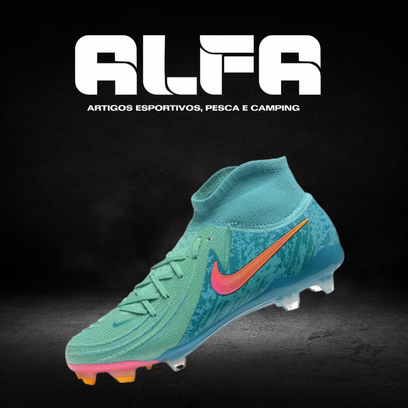 Chuteira Campo Nike Phantom Luna Elite FG Azul + BRINDES EXCLUSIVOS