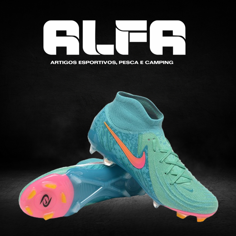 Chuteira Campo Nike Phantom Luna Elite FG Azul + BRINDES EXCLUSIVOS