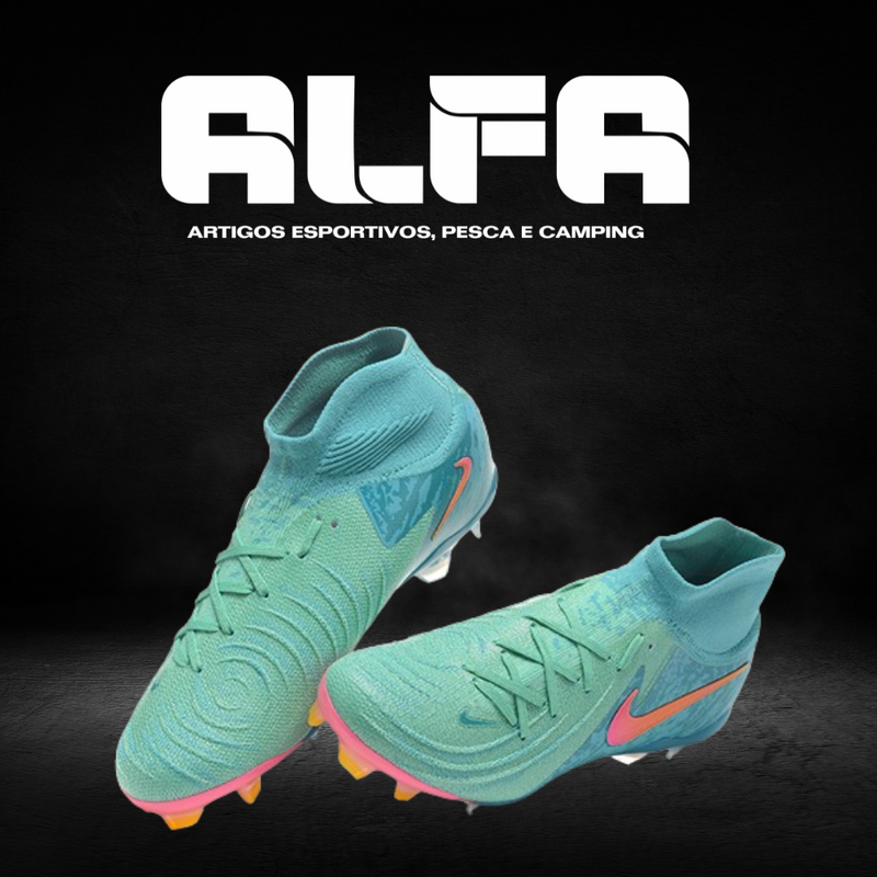 Chuteira Campo Nike Phantom Luna Elite FG Azul + BRINDES EXCLUSIVOS