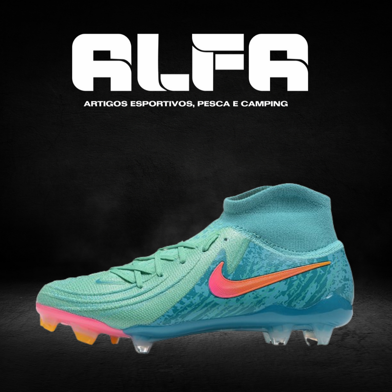 Chuteira Campo Nike Phantom Luna Elite FG Azul + BRINDES EXCLUSIVOS