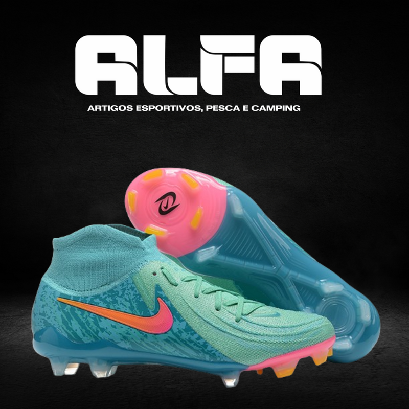 Chuteira Campo Nike Phantom Luna Elite FG Azul + BRINDES EXCLUSIVOS