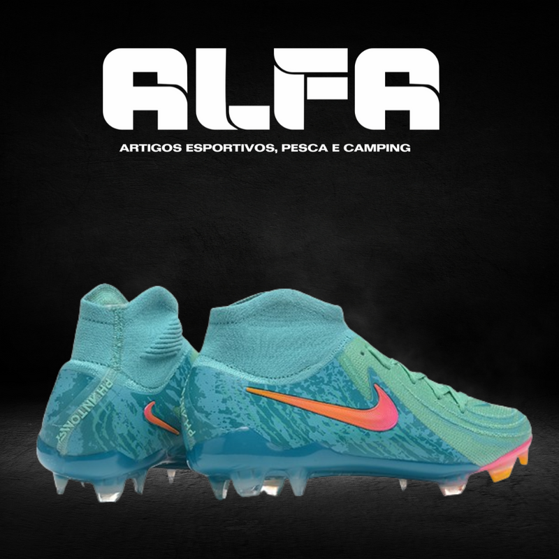 Chuteira Campo Nike Phantom Luna Elite FG Azul + BRINDES EXCLUSIVOS