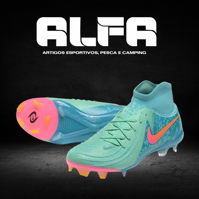 Chuteira Campo Nike Phantom Luna Elite FG Azul + BRINDES EXCLUSIVOS