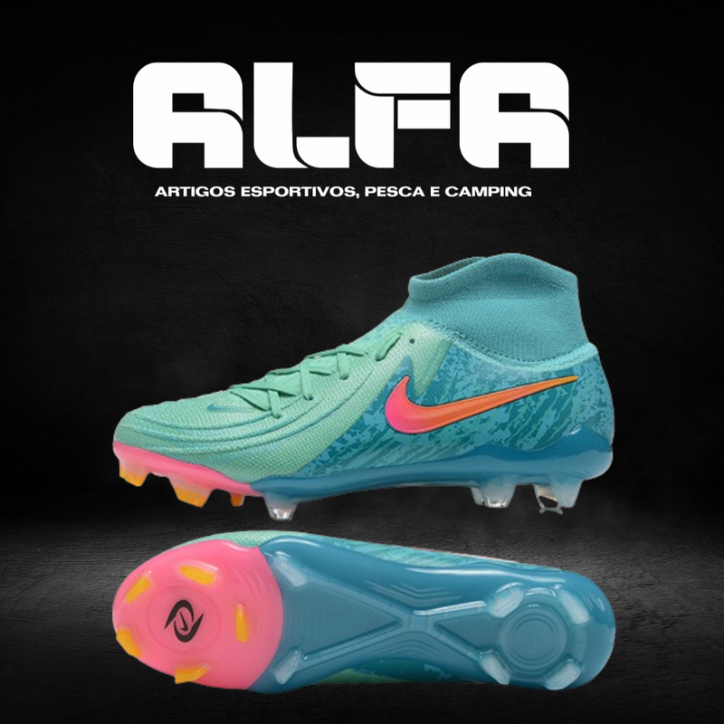 Chuteira Campo Nike Phantom Luna Elite FG Azul + BRINDES EXCLUSIVOS