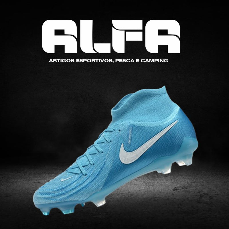 Chuteira Campo Nike Phantom Luna Elite FG Azul + BRINDES EXCLUSIVOS