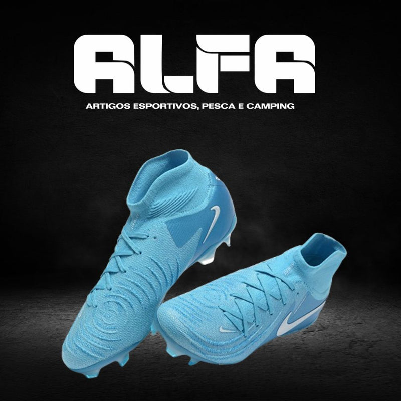 Chuteira Campo Nike Phantom Luna Elite FG Azul + BRINDES EXCLUSIVOS