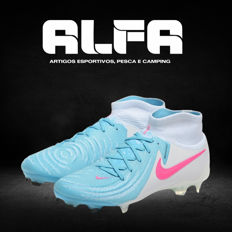 Chuteira Campo Nike Phantom Luna Elite FG Azul + BRINDES EXCLUSIVOS