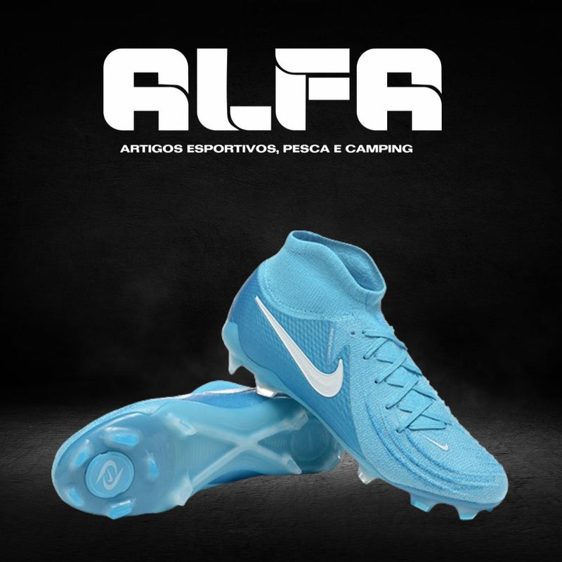 Chuteira Campo Nike Phantom Luna Elite FG Azul + BRINDES EXCLUSIVOS