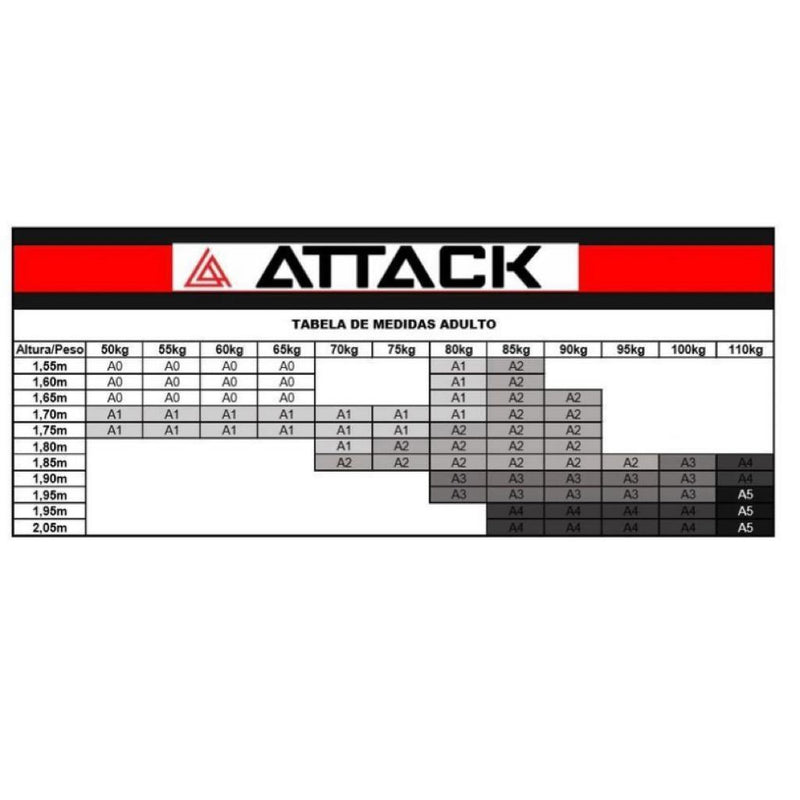 Kimono Jiu Jitsu Trançado Adulto - ATTACK 2.0 PRETO