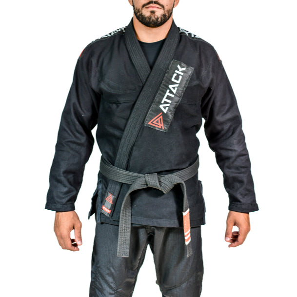 Kimono Jiu Jitsu Trançado Adulto - ATTACK 2.0 PRETO