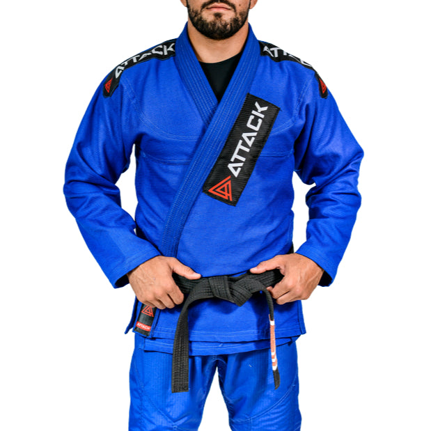 Kimono Jiu Jitsu Trançado Adulto - ATTACK 2.0 AZUL