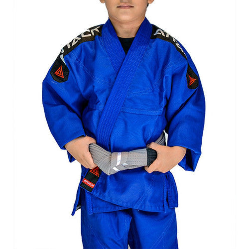 Kimono Infantil Jiu Jitsu e Judô AZUL + Faixa Branca